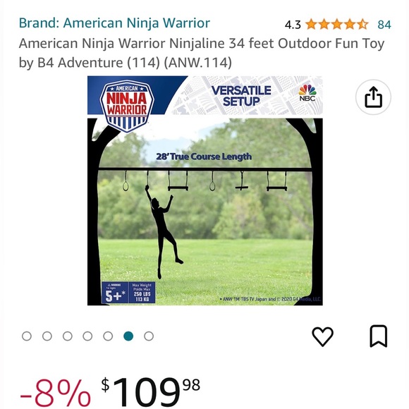 New in Bag American Ninja Warrior Ninjaline Kit. Never used. - Picture 3 of 9